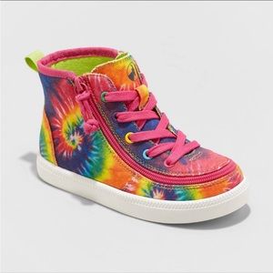 Toddler girls tiedye Billy zip around sneaker high tops